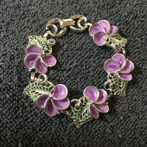 Vintage Purple Floral Bracelet